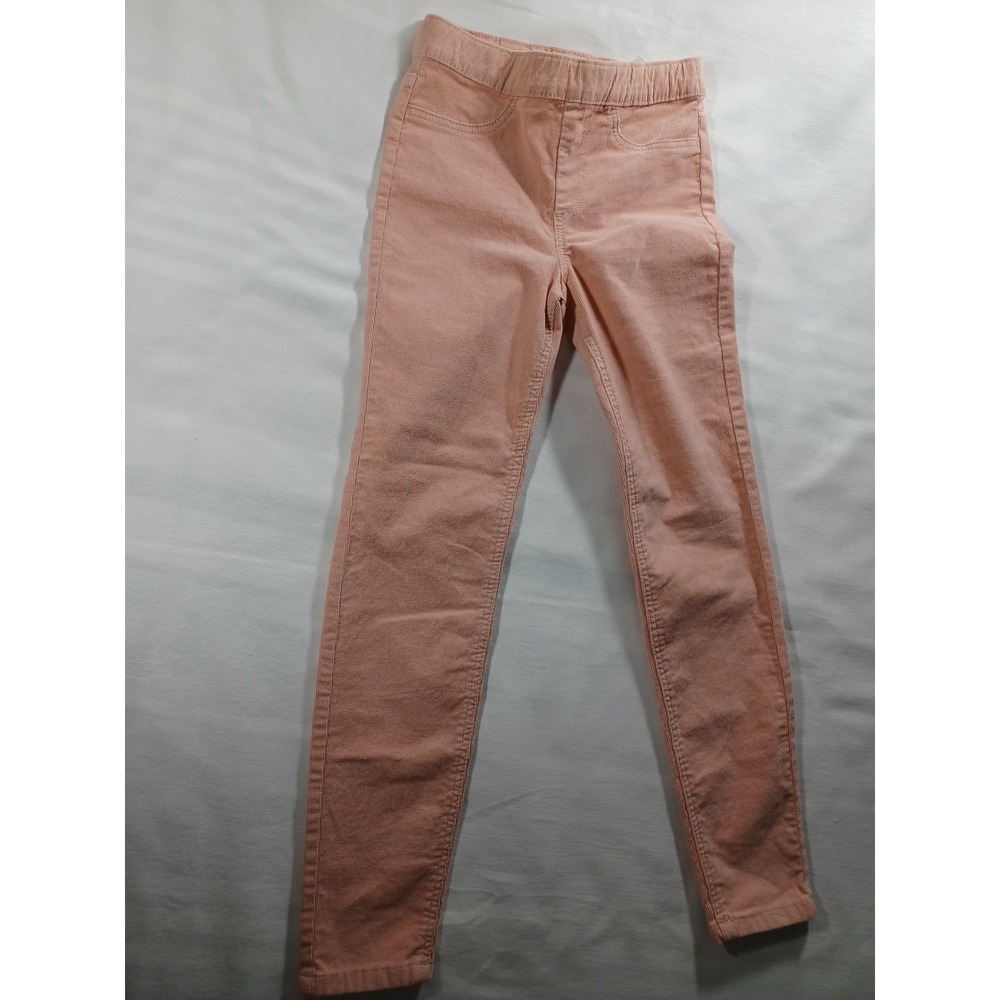 H&M Pants Girls 7-8Y Pink Corduroy Stretch Elastic Waist Skinny Leg Jeggings